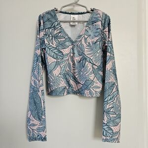 art class | Tropical V-Neck Long Sleeve Rash Guard For Kids